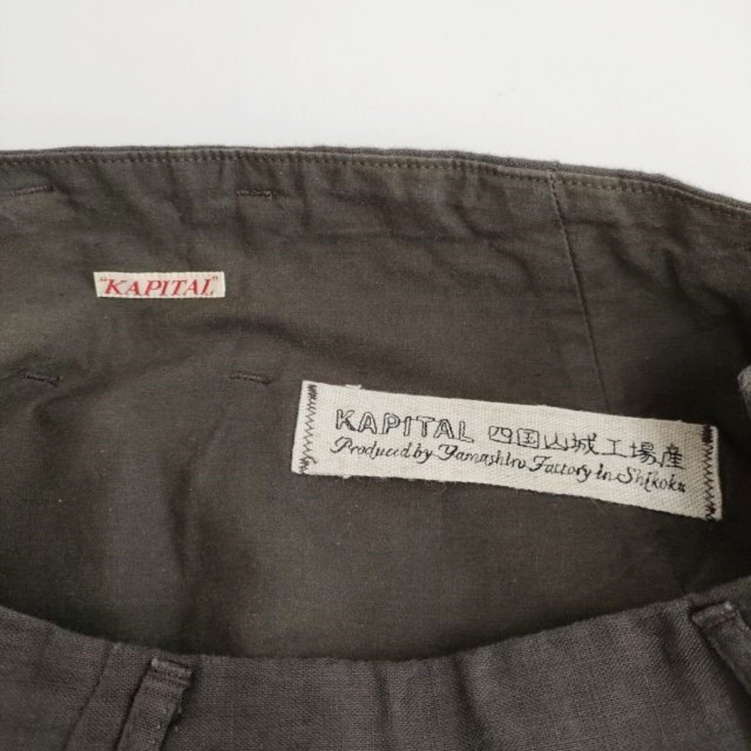 KAPITAL(キャピタル)のKAPITAL リネン キュロット アミッシュパンツ 0/XS 四国山城工場産 ガウチョパンツ チャコールグレー レディース キャピタル【中古】4-0314M♪ レディースのパンツ(キュロット)の商品写真