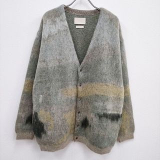 YOKE 新品 LANDSCAPE MOHAIR JACQUARD CARDIGAN YK23FW0574S 定価59400円 カーディガン グレー ライトグリーン メンズ ヨーク【中古】4-0314T♪#(カーディガン)