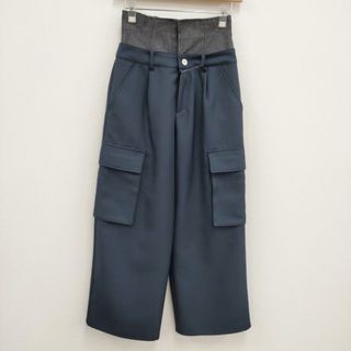 アメリヴィンテージ(Ameri VINTAGE)のAmeri VINTAGE 未使用品 DENIM LIKE CORSET WORK PANTS 01510820060 サイズXS パンツ ネイビー レディース アメリヴィンテージ【中古】4-0314M♪(カジュアルパンツ)