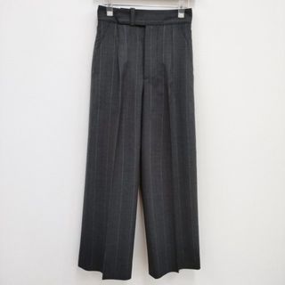 MARGARET HOWELL/FOX BROTHERS WIDE STRIPE FINE WOOL スラックスパンツ 23AW 灰色 マーガレットハウエル/フォックスブラザーズ【中古】4-0314T♪