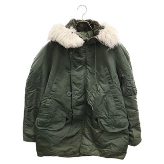 アルファインダストリーズ(ALPHA INDUSTRIES)のALPHA INDUSTRIES アルファ インダストリーズ ファー付き ナイロン フライト ジャケット カーキ 1615-573-8335(フライトジャケット)