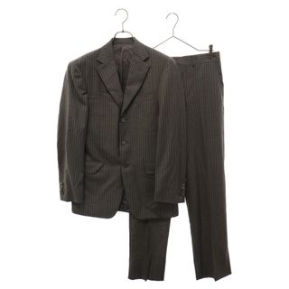 エルメネジルドゼニア(Ermenegildo Zegna)のErmenegildo Zegna エルメネジルドゼニア ノッチドラペル ストライプ 3B テーラードジャケット ストライプ センタープレス テーパードスラックスパンツ スーツ セットアップ(セットアップ)