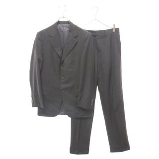 エルメネジルドゼニア(Ermenegildo Zegna)のErmenegildo Zegna エルメネジルドゼニア ノッチ府ドラペル 3B テーラードジャケット センタープレス テーパードスラックスパンツ スーツ セットアップ ブラック(セットアップ)