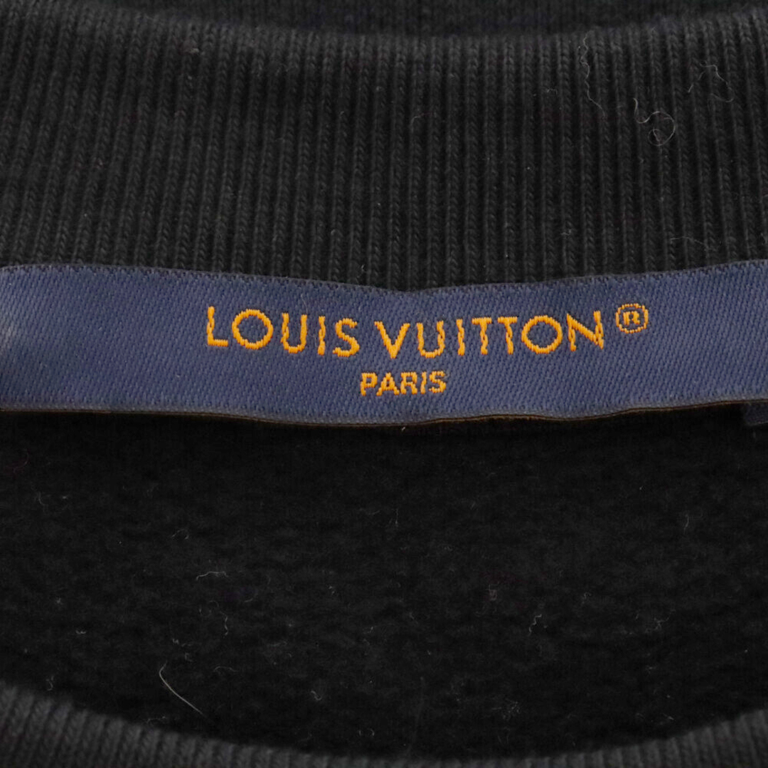 LOUIS VUITTON(ルイヴィトン)のLOUIS VUITTON ルイヴィトン 23AW エンブロイダード コットン スウェットシャツ RM232 IHN HPY79W フロントロゴ ブラック メンズのトップス(スウェット)の商品写真