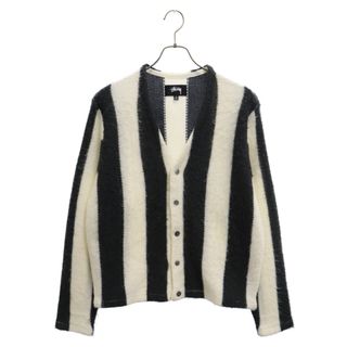 STUSSY ステューシー Stripe Brushed Cardigan ストライプ カーディガン ブラック/ホワイト 117186