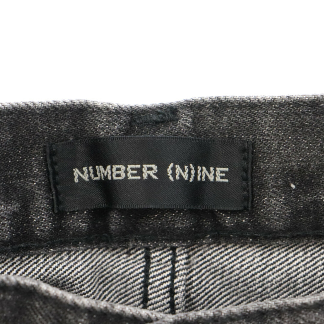 NUMBER (N)INE(ナンバーナイン)のNUMBER (N)INE ナンバーナイン ペイント加工 ダメージ グランジデニムパンツ 復刻 ブラック メンズのパンツ(デニム/ジーンズ)の商品写真