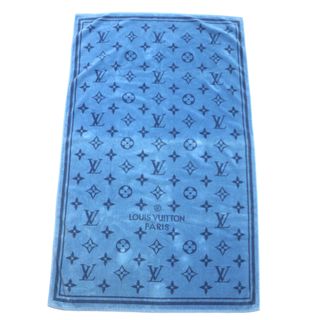 LOUIS VUITTON - 良品▼LOUIS VUITTON ルイヴィトン 2021年製 M76830 モノグラム コットン100% ビーチタオル バスタオル ブルー イタリア製 正規品 メンズ