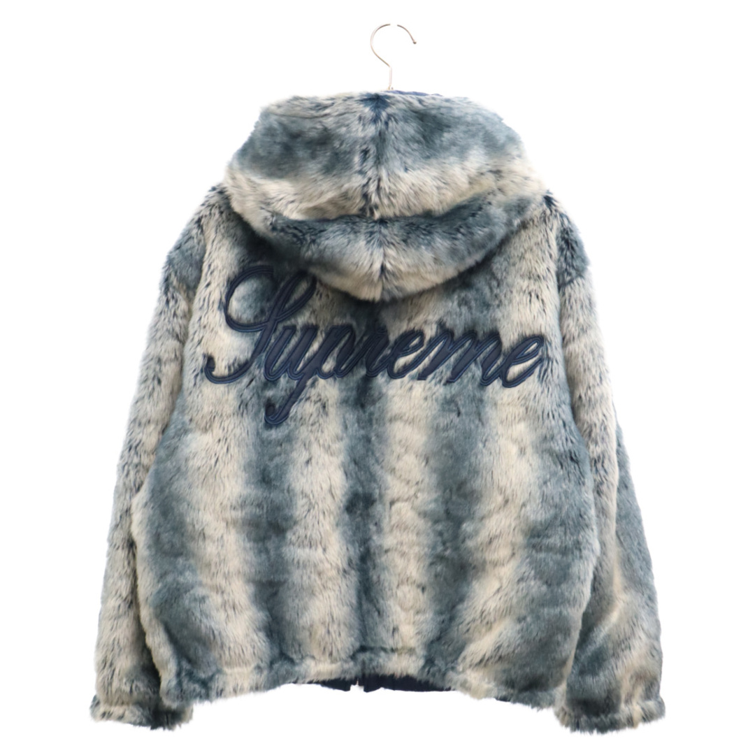 Supreme(シュプリーム)のSUPREME シュプリーム 20AW Faux Fur Reversible Hooded Jacket フェイクファー リバーシブル ジップアップジャケット ブルー メンズのジャケット/アウター(フライトジャケット)の商品写真