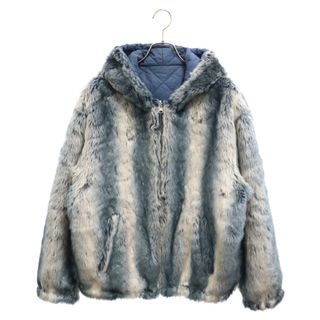 シュプリーム(Supreme)のSUPREME シュプリーム 20AW Faux Fur Reversible Hooded Jacket フェイクファー リバーシブル ジップアップジャケット ブルー(フライトジャケット)