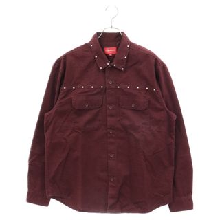 シュプリーム(Supreme)のSUPREME シュプリーム 22AW Studded Work Shirt スタッズ ワーク 長袖シャツ バーガンディー(シャツ)