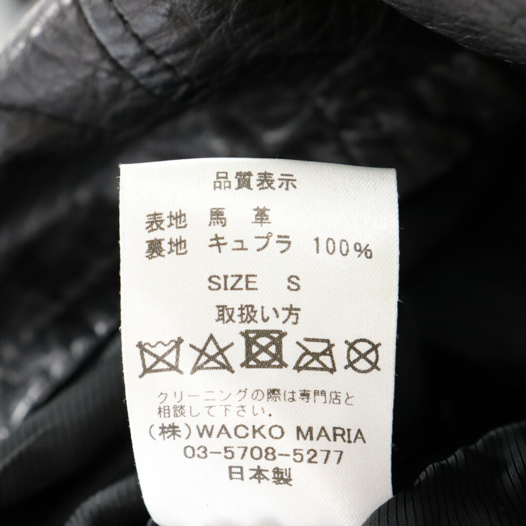 WACKO MARIA(ワコマリア)のWACKO MARIA ワコマリア 19AW LEATHER COAT (TYPE 1) ホースレザーカーコート ブラック メンズのジャケット/アウター(フライトジャケット)の商品写真