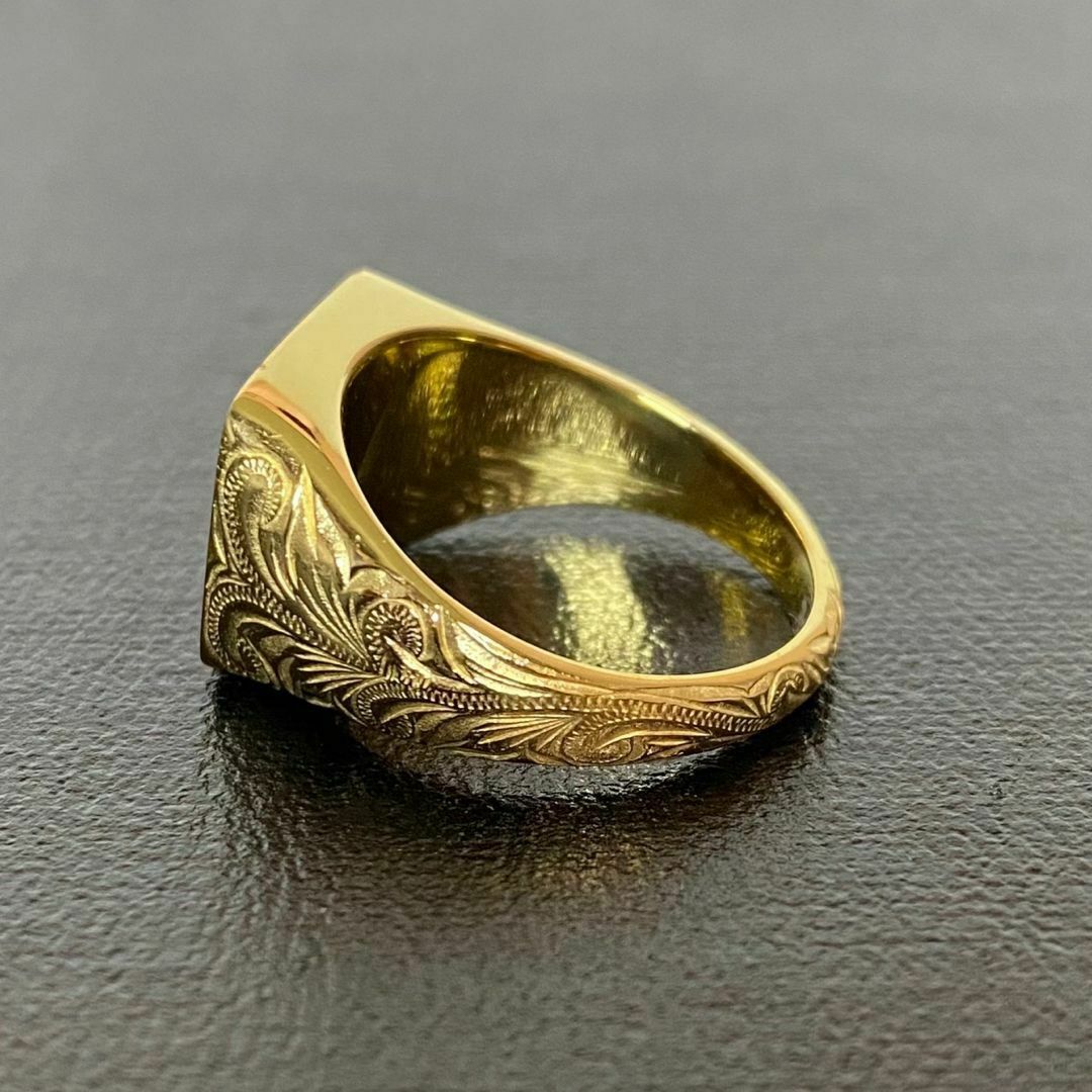 ハワイアンジュエリー　オニキス指輪　メンズ　レディース メンズのアクセサリー(リング(指輪))の商品写真