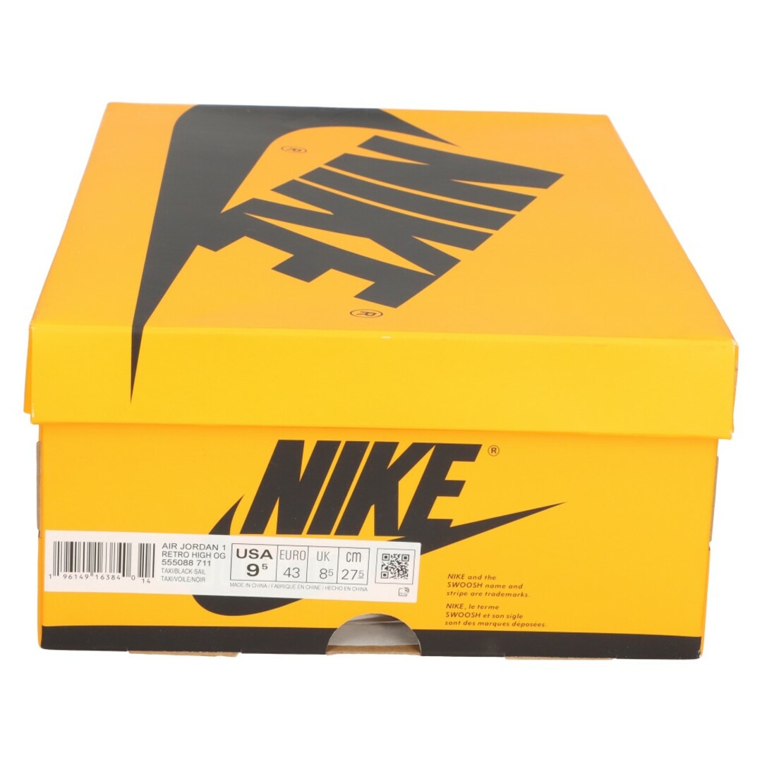 NIKE(ナイキ)のNIKE ナイキ AIR JORDAN 1 HIGH OG Taxi 555088-711 エアジョーダン1 ハイカットスニーカー タクシー ブラック/イエロー US9.5/27.5cm メンズの靴/シューズ(スニーカー)の商品写真