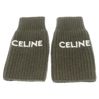 セリーヌ(celine)のCELINE セリーヌ 22AW ロゴ刺繍 アームウォーマー グローブ カーキ(その他)