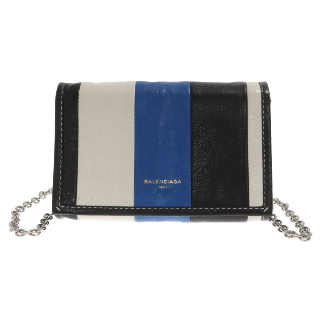 Balenciaga(バレンシアガ)のBALENCIAGA バレンシアガ 497938 BAZAR CHAIN BAG バザール レザー チェーン ポシェットショルダーバッグ ブラック/ブルー メンズのバッグ(ショルダーバッグ)の商品写真