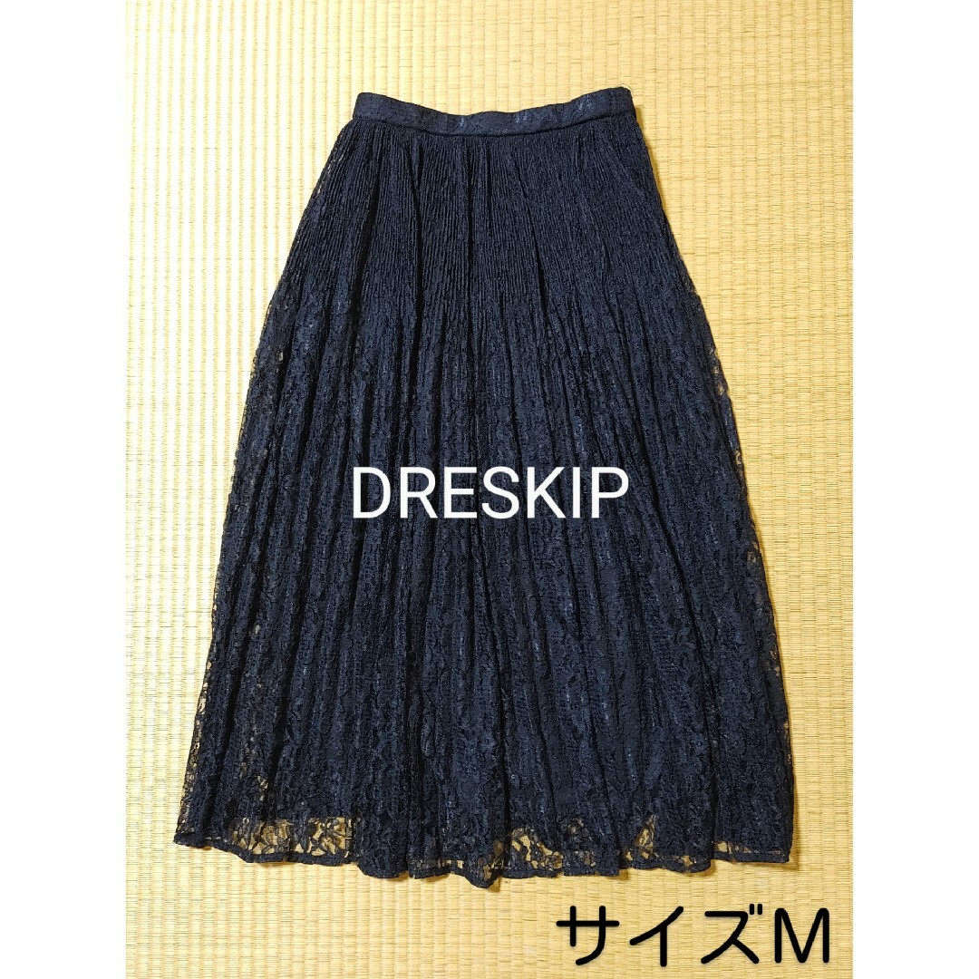 DRESKIP(ドレスキップ)のDRESKIP＊レースプリーツスカート・サイズＭ＊花柄・ネイビー系・レディース レディースのスカート(ロングスカート)の商品写真