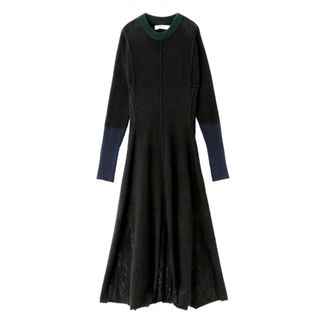 ファーファー(fur fur)のファーファー FURFUR レースヘムリブドレス （BLK）(ロングワンピース/マキシワンピース)