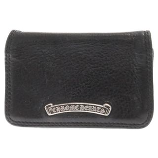 クロムハーツ(Chrome Hearts)のCHROME HEARTS クロムハーツ CARD CASE #2 GRMT SCROLL 2ポケット CHスクロールラベル グロメット レザーカードケース ブラック(名刺入れ/定期入れ)