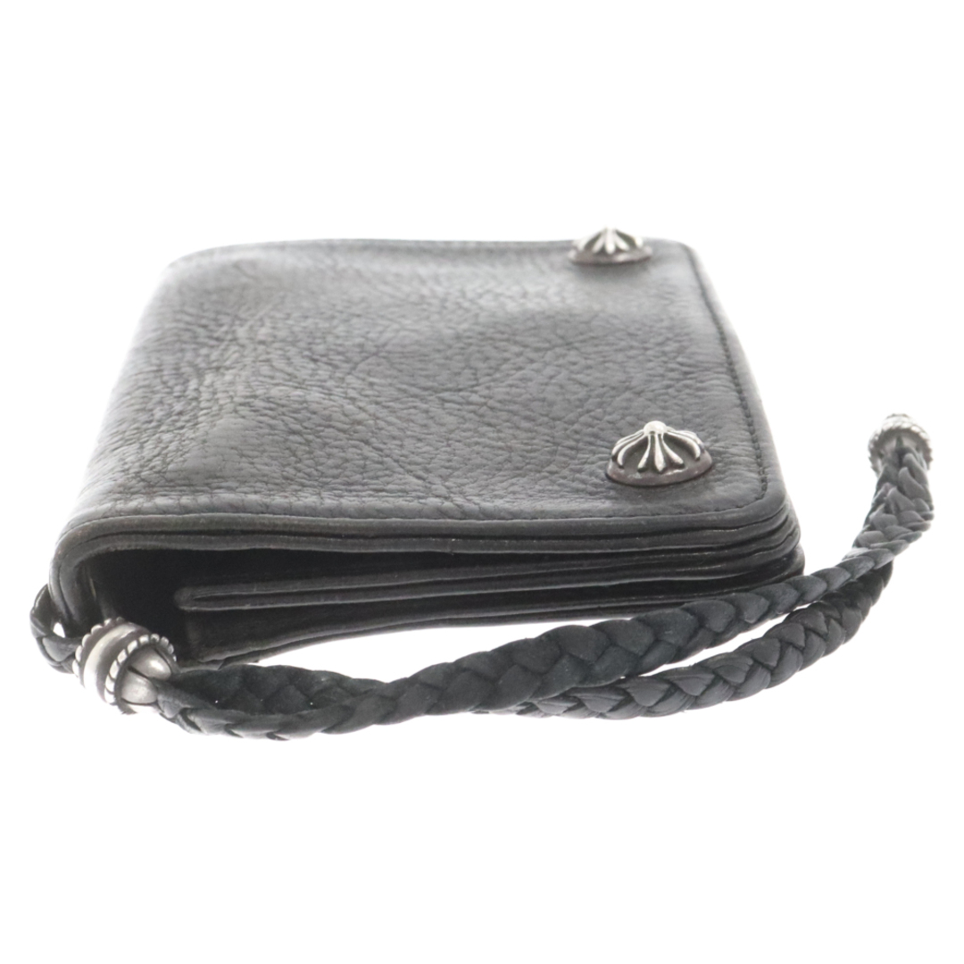 Chrome Hearts(クロムハーツ)のCHROME HEARTS クロムハーツ 2ZIP STRAP/2ジップストラップ クロスボールボタンレザーウォレット ブラック メンズのファッション小物(折り財布)の商品写真