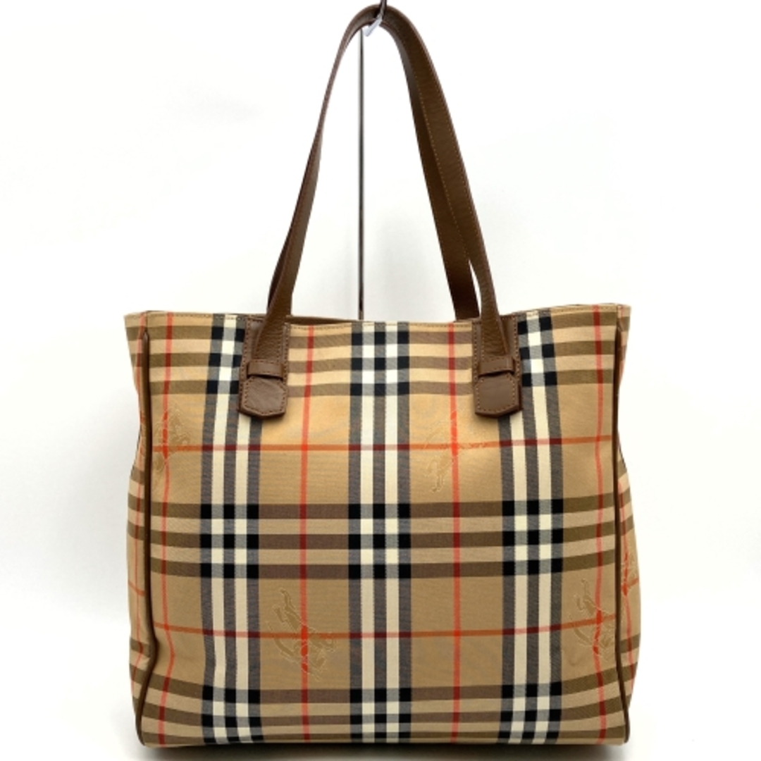 BURBERRY(バーバリー)の【美品】Burberrys バーバリーズ トートバッグ 肩掛けバッグ ノバチェック キャンバス レザー ブラウン 茶 メンズ レディース USED 【中古】 レディースのバッグ(トートバッグ)の商品写真