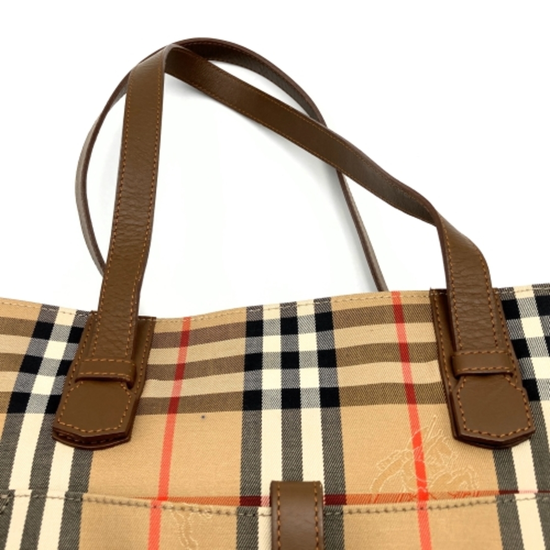 BURBERRY(バーバリー)の【美品】Burberrys バーバリーズ トートバッグ 肩掛けバッグ ノバチェック キャンバス レザー ブラウン 茶 メンズ レディース USED 【中古】 レディースのバッグ(トートバッグ)の商品写真