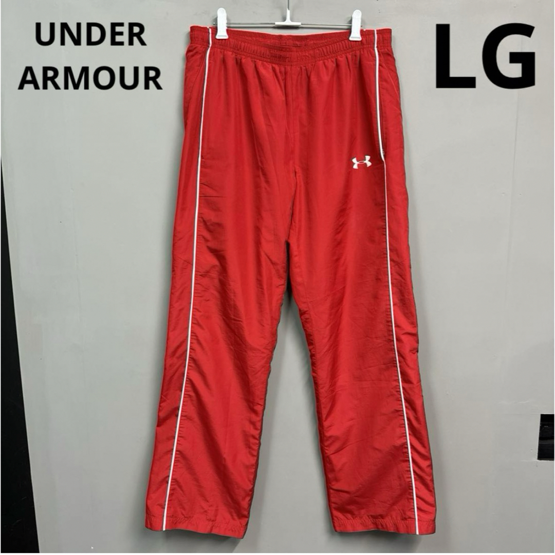 UNDER ARMOUR(アンダーアーマー)のUNDER ARMOUR  ナイロントレーニングパンツ　LG 赤　レッド　メンズ メンズのパンツ(その他)の商品写真