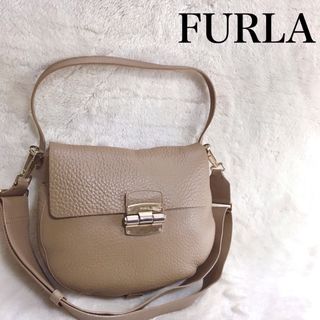 フルラ(Furla)の美品 FURLA フルラ クラブ 2way ショルダーバッグ ハンドバッグ 本革(ショルダーバッグ)