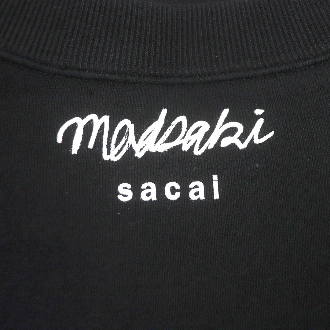 sacai(サカイ)の美品□Sacai サカイ 22AW 22-0406S MADSAKI マッドサキ コットン100％ Flock Print Pullover フロッキーロゴ トレーナー スウェットシャツ ブラック 2 イタリア製 正規品 メンズ メンズのトップス(スウェット)の商品写真