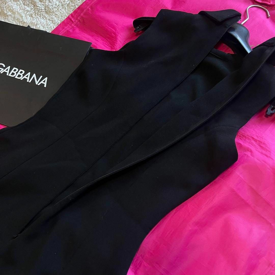 DOLCE&GABBANA - 【美品】DOLCE&GABBANA 襟ワンピース ブラック DOLCE&GABBANA - 【美品】DOLCE&GABBANA 襟ワンピース ブラック