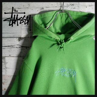 ステューシー(STUSSY)の【希少カラー】ステューシー☆センター刺繍ストックロゴ入パーカー 最高デザイン(パーカー)