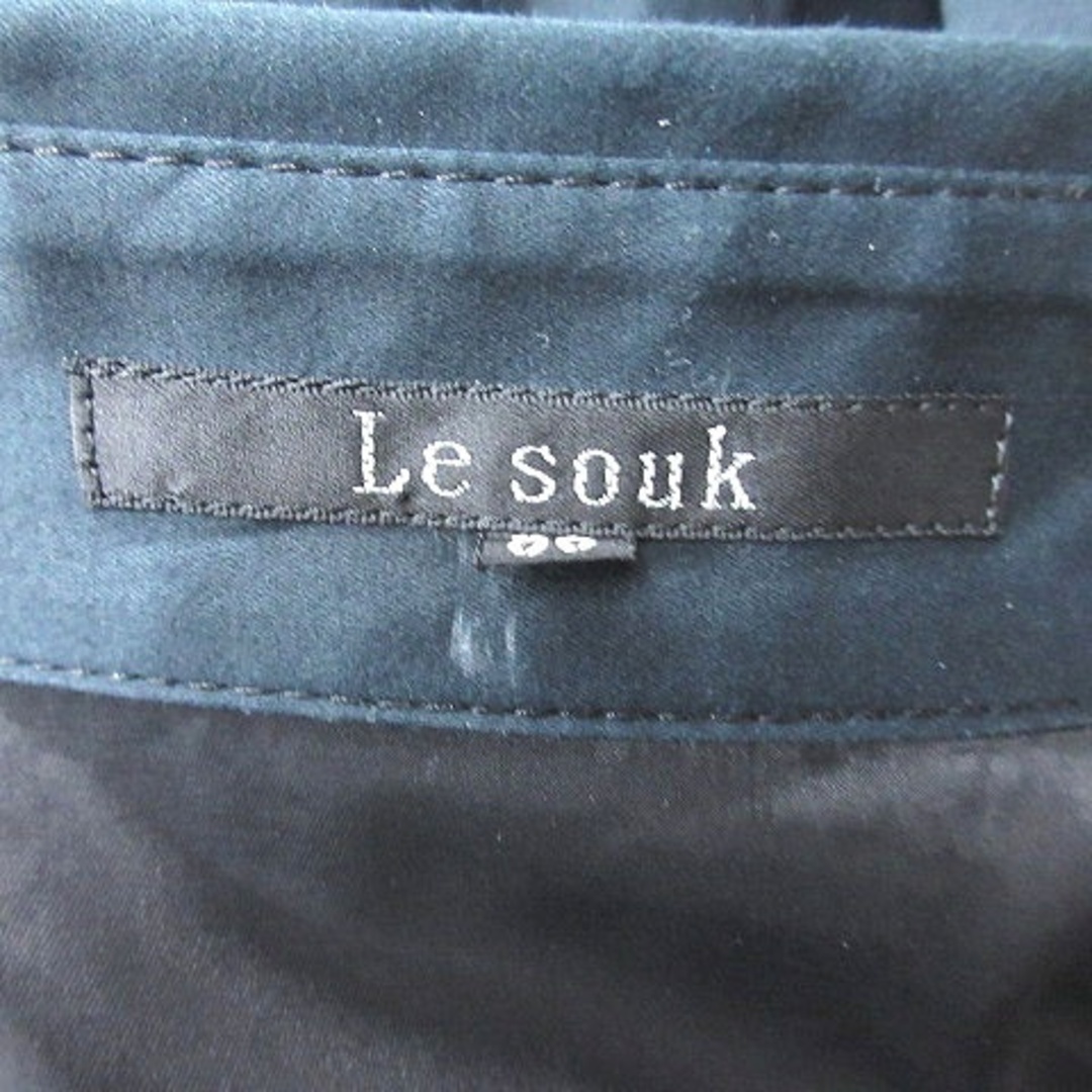 Le souk(ルスーク)のルスーク ワンピース ひざ丈 プリーツ ノースリーブ 36 濃紺 ネイビー レディースのワンピース(ひざ丈ワンピース)の商品写真