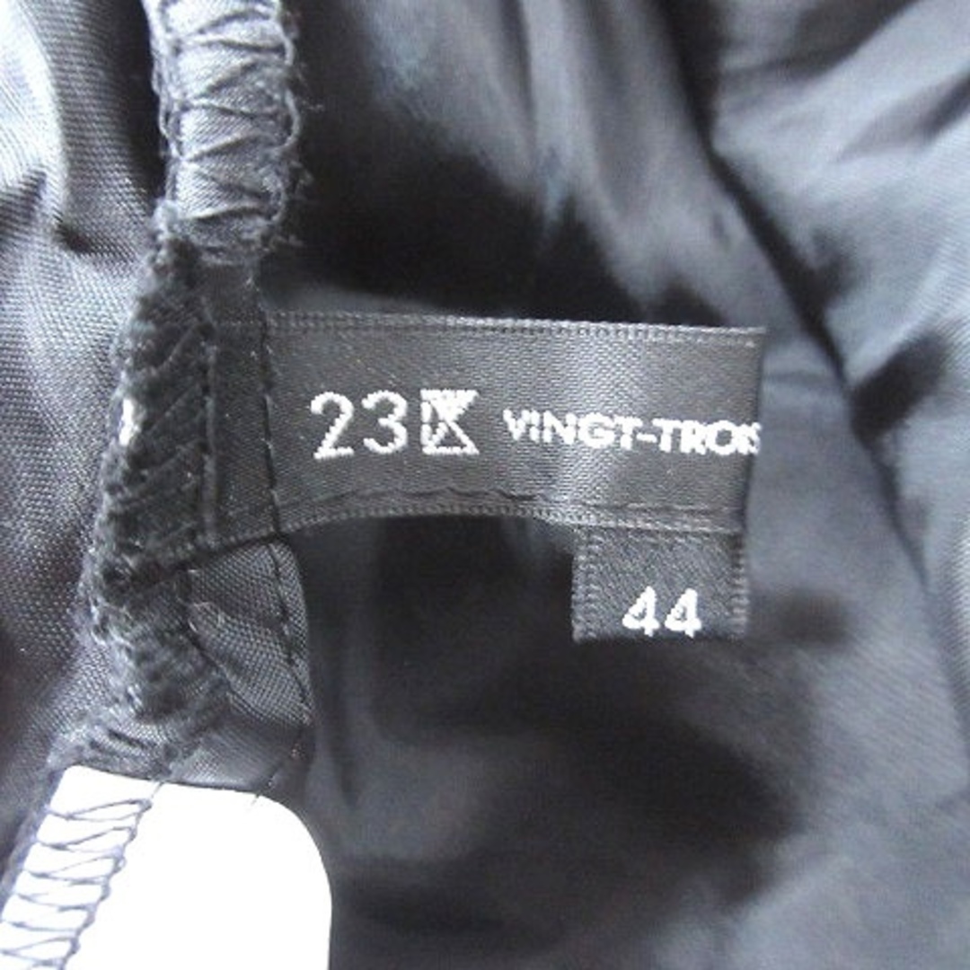 23区(ニジュウサンク)の23区 オンワード樫山 プリーツスカート ロング ドット 44 黒 ブラック 紫 レディースのスカート(ロングスカート)の商品写真
