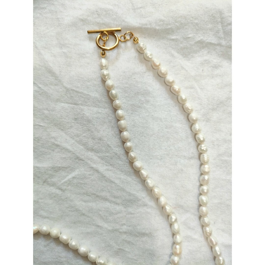 TODAYFUL(トゥデイフル)のlong pearlネックレス（stainless） ハンドメイドのアクセサリー(ネックレス)の商品写真