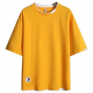 [Renze] Tシャツ メンズ 半袖 夏服 無地 丸襟 快適 カットソー スポ(その他)