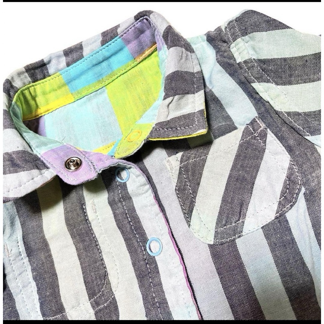 キムラタン(キムラタン)の男の子長袖Tシャツ80かっこいいキムラタン襟付きチェック柄トップスお洒落アウター キッズ/ベビー/マタニティのベビー服(~85cm)(シャツ/カットソー)の商品写真