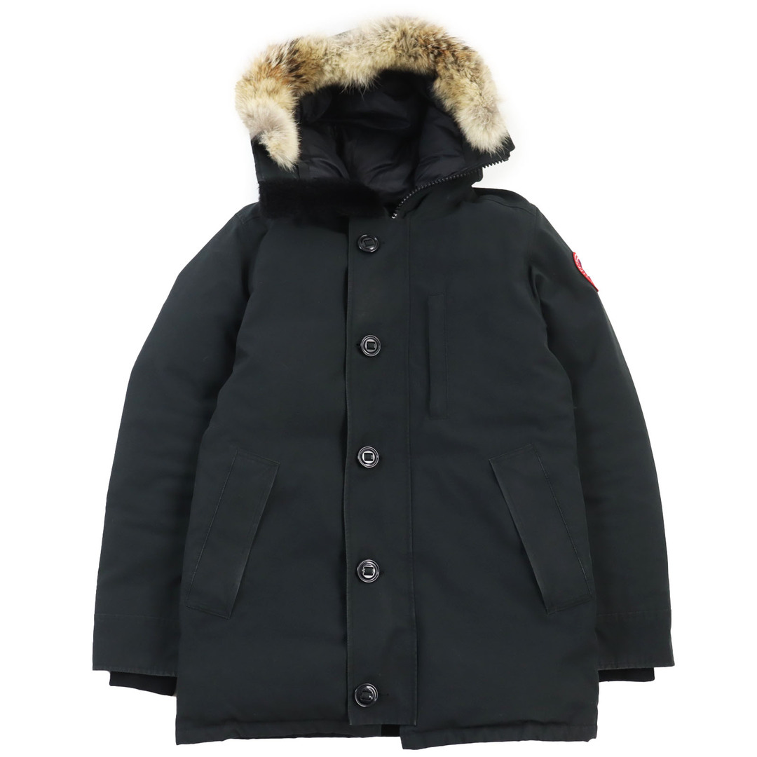 CANADA GOOSE(カナダグース)の良品●CANADA GOOSE カナダグース 3438JM JASPER ジャスパー ファー ロゴワッペン付き フーデッド ダウンジャケット ブラック S カナダ製 正規品 メンズ メンズのジャケット/アウター(ダウンジャケット)の商品写真