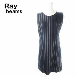 レイビームス(Ray BEAMS)のレイビームス ひざ丈ワンピース ストライプ 0 紺 210922MN2A(ひざ丈ワンピース)