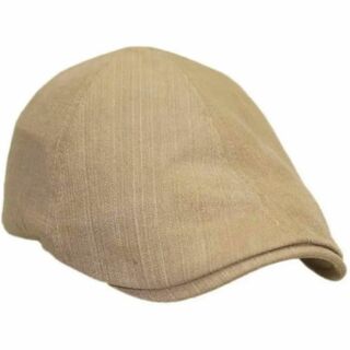 帽子 シンプル オールシーズン男女兼用 ハンチング コットン 6枚はぎ ベージュ(ハンチング/ベレー帽)
