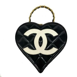 シャネル(CHANEL)の★SALE 【4ge4437】シャネル ハンドバッグ/マトラッセ/パテントレザー/ブラック/ホワイト/ゴールド金具 【中古】レディース(ハンドバッグ)