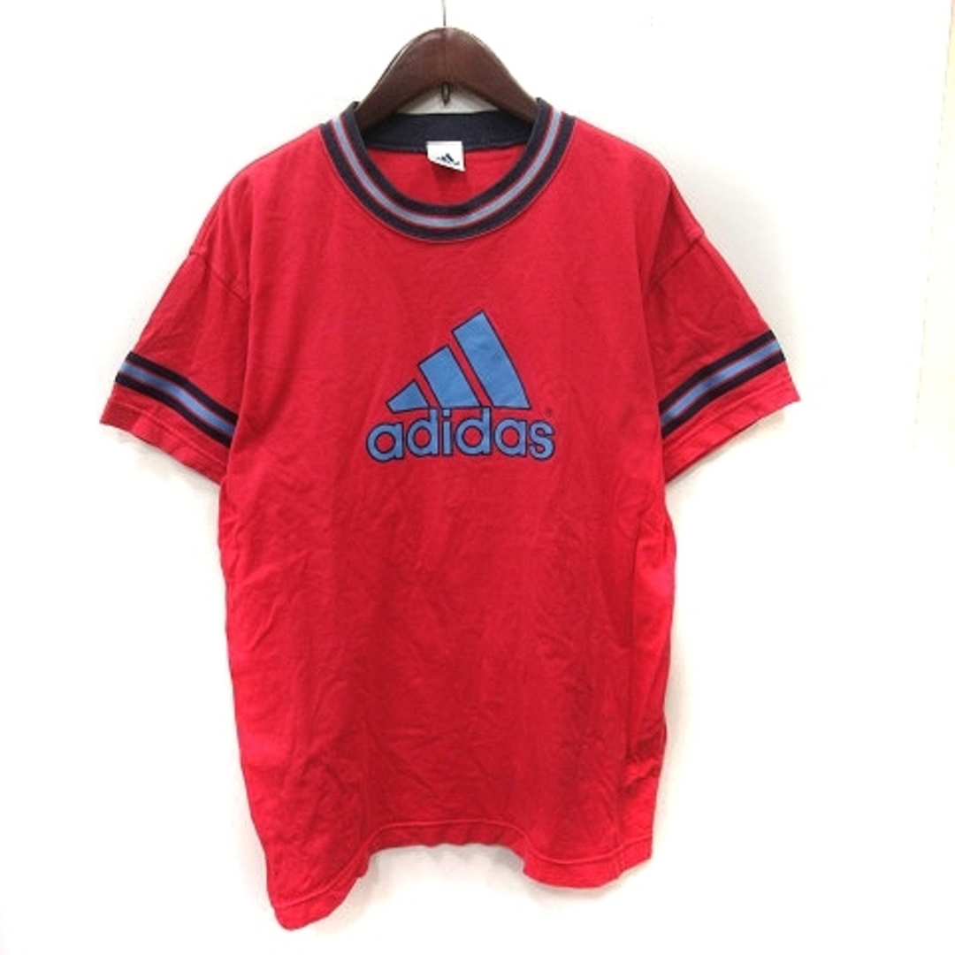 adidas(アディダス)のアディダス Tシャツ カットソー 半袖 S-M 赤 レッド /YI メンズのトップス(Tシャツ/カットソー(半袖/袖なし))の商品写真