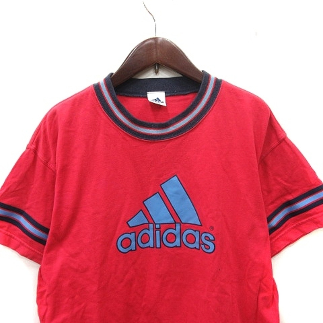 adidas(アディダス)のアディダス Tシャツ カットソー 半袖 S-M 赤 レッド /YI メンズのトップス(Tシャツ/カットソー(半袖/袖なし))の商品写真