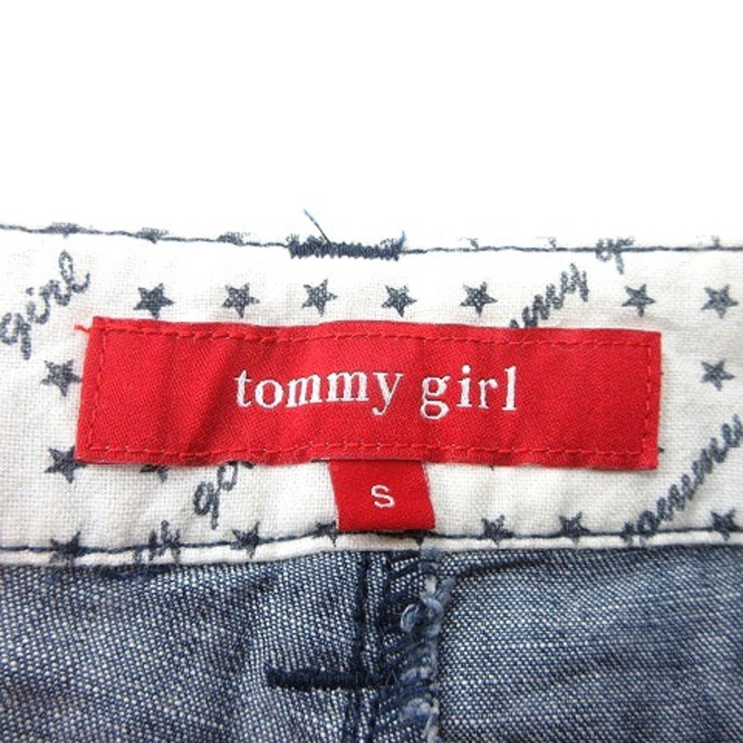 tommy girl(トミーガール)のトミーガール デニムパンツ ジーンズ ワイド サスペンダー付き S 紺 ネイビー レディースのパンツ(デニム/ジーンズ)の商品写真