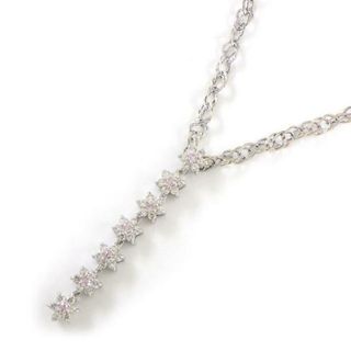 【ピンクダイヤモンド ダイヤモンド】 ネックレス リンク 天然ピンク スター ダイヤモンド 計0.09ct ダイヤモンド 計0.14ct K18WG 【中古】(ネックレス)