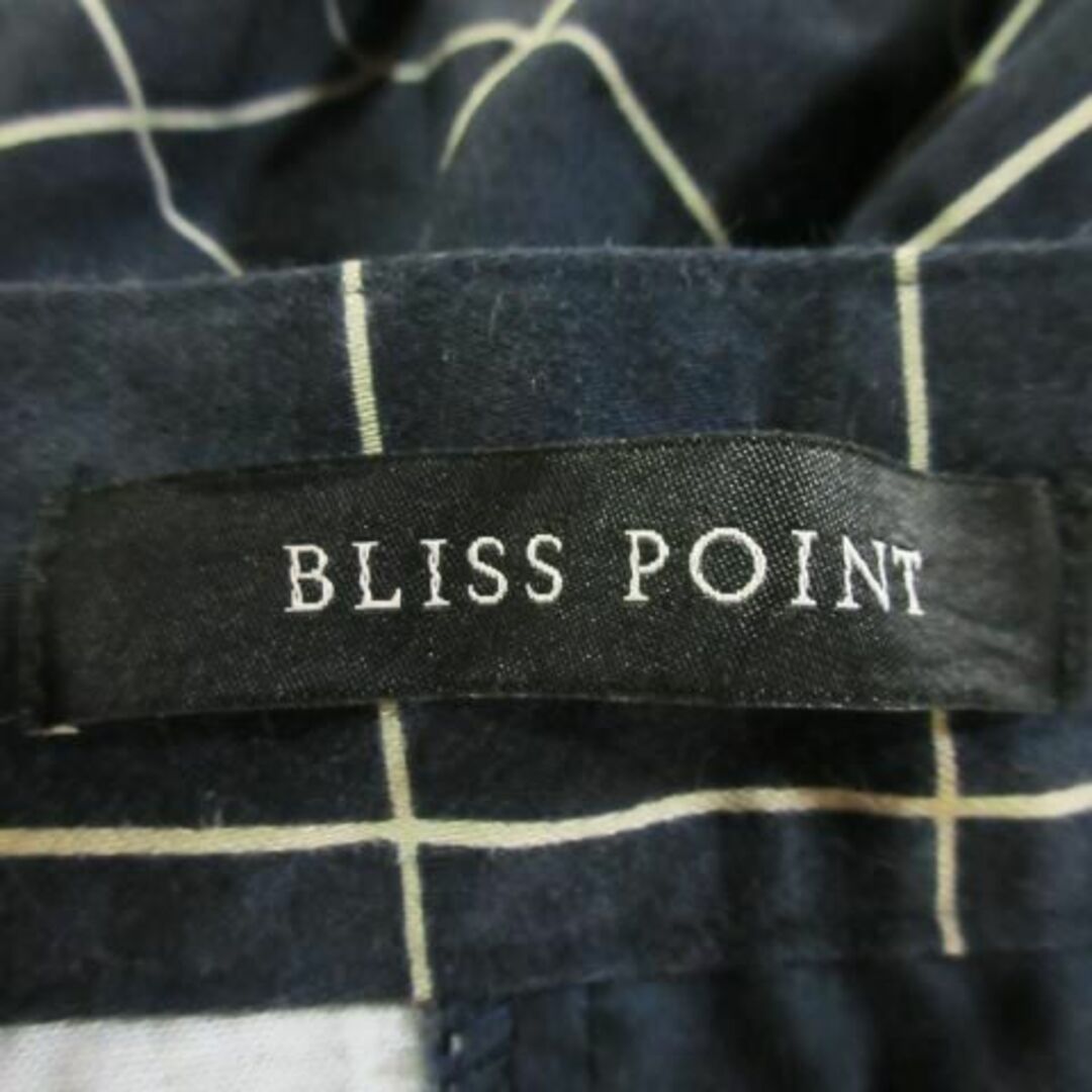 BLISS POINT(ブリスポイント)のブリスポイント アンクルパンツ チェック M 紺 210925MN7A レディースのパンツ(カジュアルパンツ)の商品写真