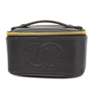 シャネル(CHANEL)の【4ge4500】シャネル バニティバッグ/キャビアスキン/ブラック/ゴールド金具 【中古】 レディース(その他)