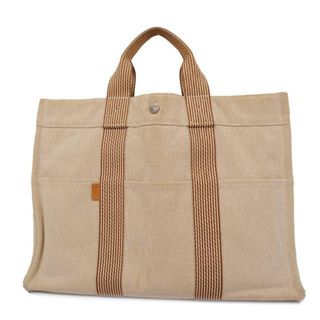 エルメス(Hermes)の★SALE 【4ge4353】エルメス トートバッグ/ニューフールトゥMM/キャンバス/ベージュ/シルバー金具 【中古】 レディース(トートバッグ)