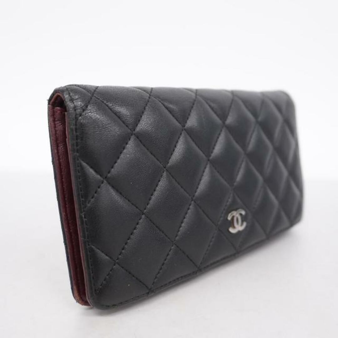 CHANEL(シャネル)の【4ge4348】シャネル 長財布/マトラッセ/ラムスキン/ブラック/シルバー金具 【中古】 レディース レディースのファッション小物(財布)の商品写真