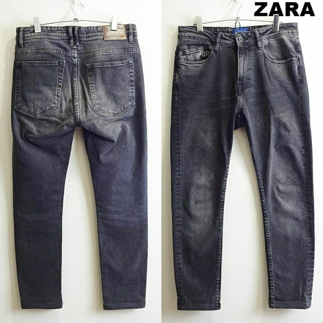 ZARA(ザラ)のZARA MAN　スキニーデニム　W80cm　ストレッチ　ブラック　モロッコ製 メンズのパンツ(デニム/ジーンズ)の商品写真