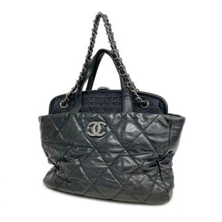 シャネル(CHANEL)の★SALE 【4ge4318】シャネル ツーウェイバッグ/マトラッセ/チェーンショルダー/レザー/ツイード/ブラック/シルバー金具 【中古】 レディース(その他)