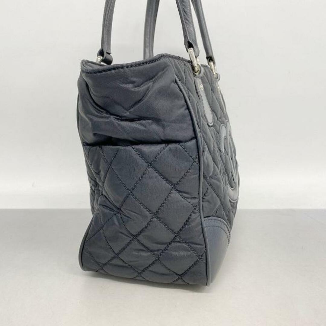 CHANEL(シャネル)の【4ge4317】シャネル ハンドバッグ/レザー/ナイロン/ブラック/シルバー金具 【中古】レディース レディースのバッグ(ハンドバッグ)の商品写真